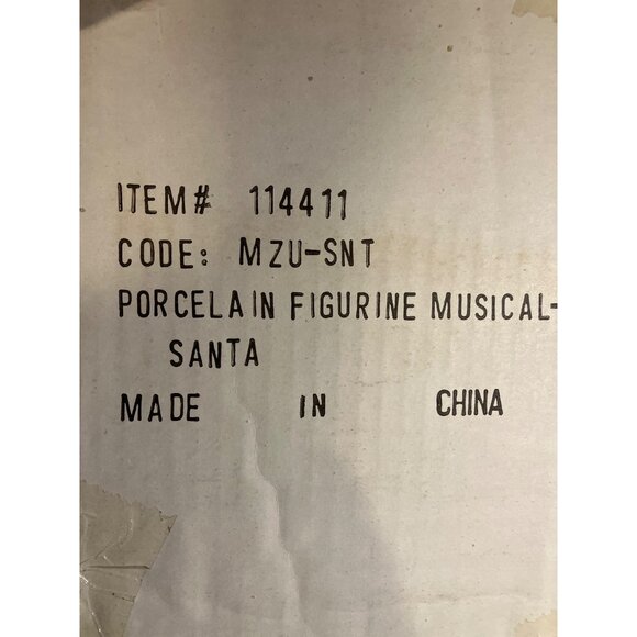 Porcelain Santa Claus Musical Figurine 11" Holding Bear & Lantern Vintage - Picture 3 of 13